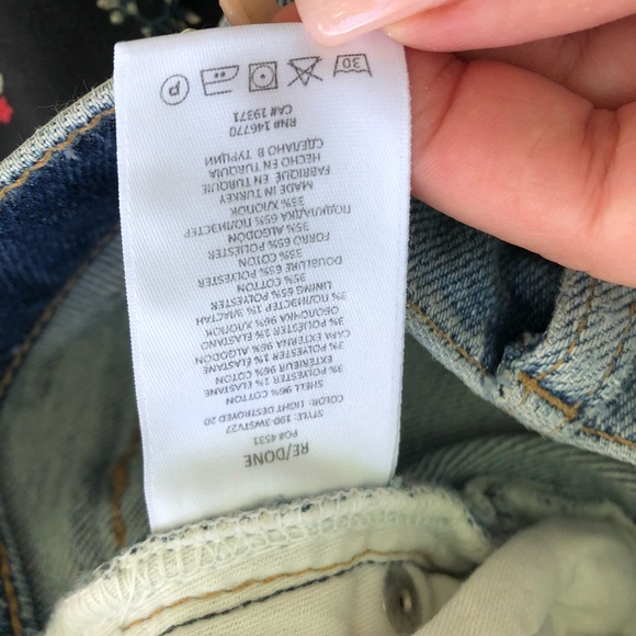 NWT Re Done 70’s Stove Pipe High Rise Destroyed Jeans - Picture 10 of 11